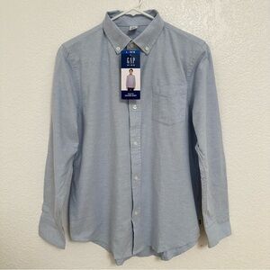 GAP Kids Boys Oxford Blue Button-Down  Longsleeve Top Shirt